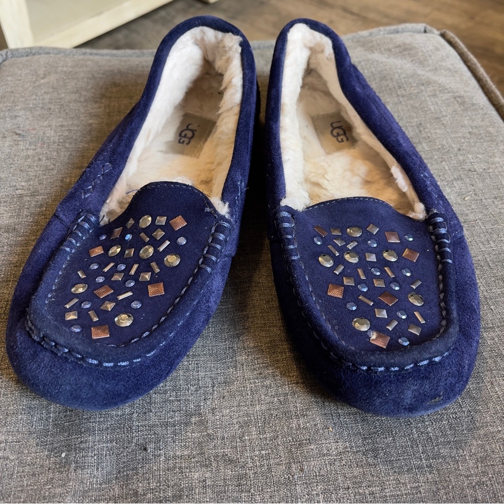 UGG Ansley Suede Slippers with Studded Design